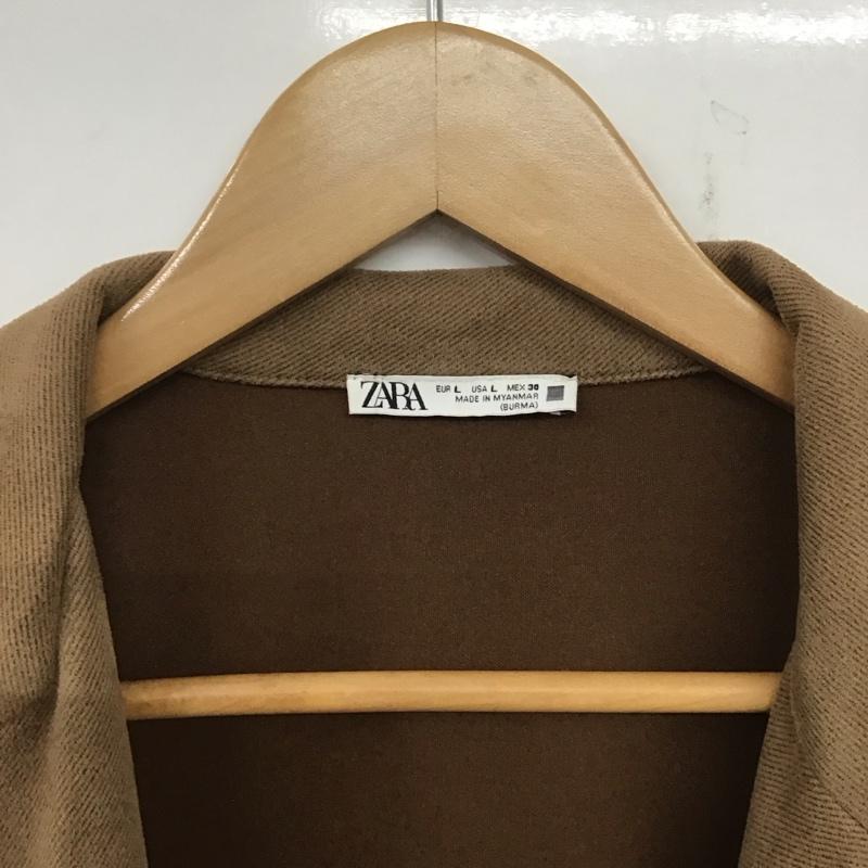 ザラ ZARA コート コート一般 5070 153 707 フェイクスエードツイルコート ロングジャケット L 無地 茶 / ブラウン / レディース USED 古着 中古 10138657