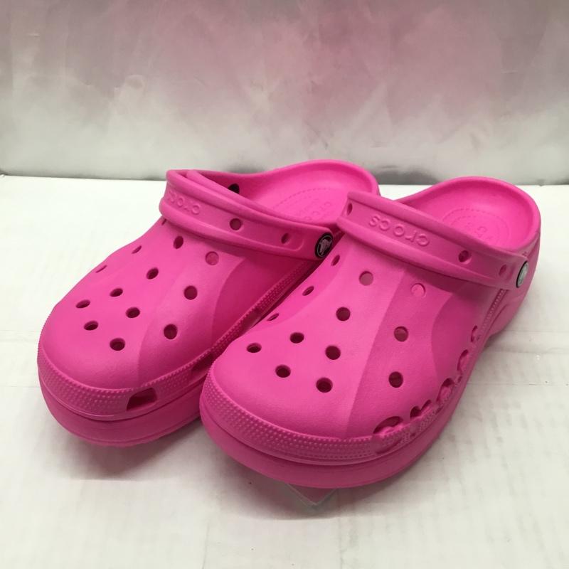 クロックス crocs サンダル サンダル 208186-6QQ バヤ プラットフォーム 厚底 25cm タグ付き 25.0cm ロゴ、文字 桃 / ピンク / レディース USED 古着 中古 10110559