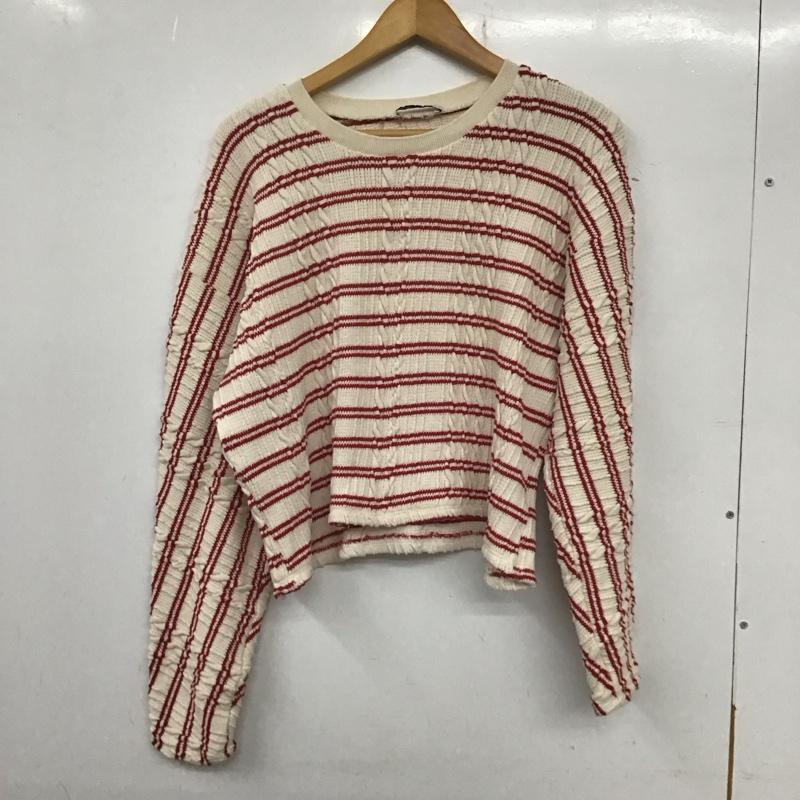 ザラ ZARA ニット、セーター 長袖 L ボーダー柄 マルチカラー / マルチカラー / レディース USED 古着 中古 10134272