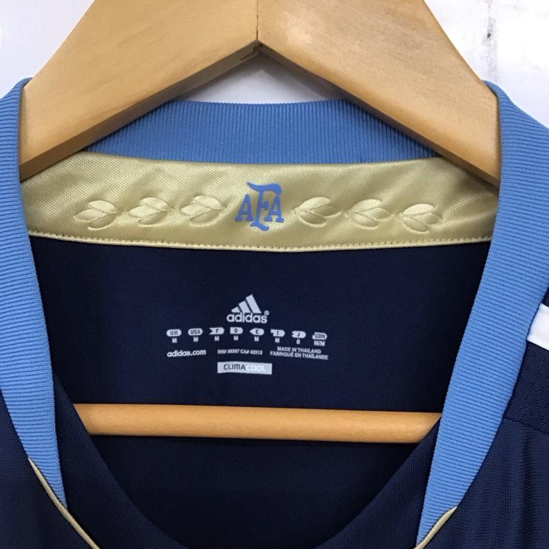 アディダス adidas Tシャツ 半袖 半袖カットソー プリントTシャツ ユニフォーム スポーツウェア M ロゴ、文字 紺 / ネイビー / メンズ USED 古着 中古 10136725