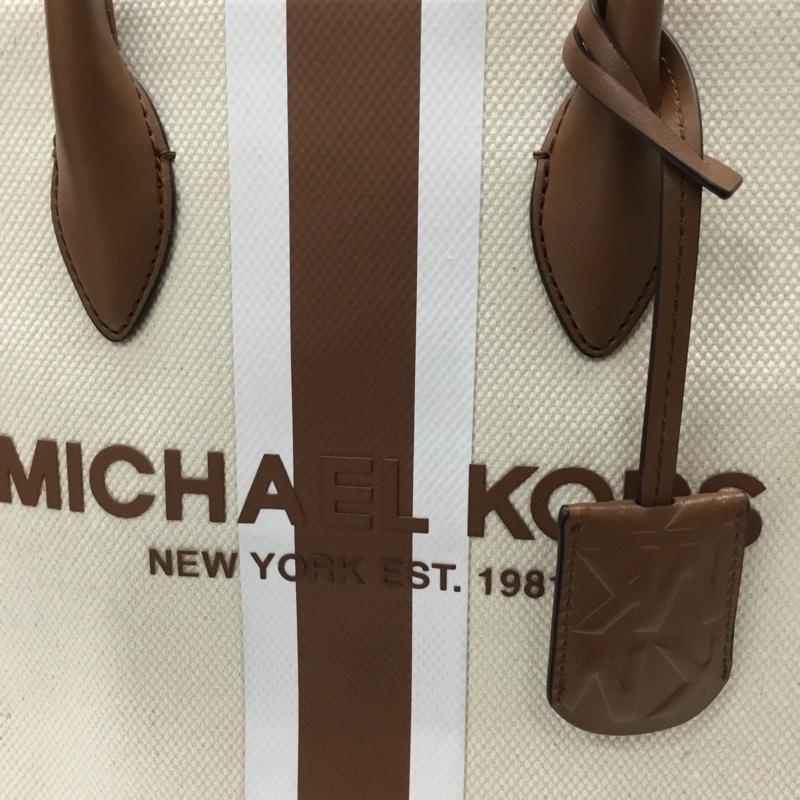 マイケルコース MICHAEL KORS トートバッグ トートバッグ 35S3G7ZT2C ショルダー 2WAY ロゴ、文字 茶 / ブラウン / X アイボリー / アイボリー / レディース USED 古着 中古 10110149