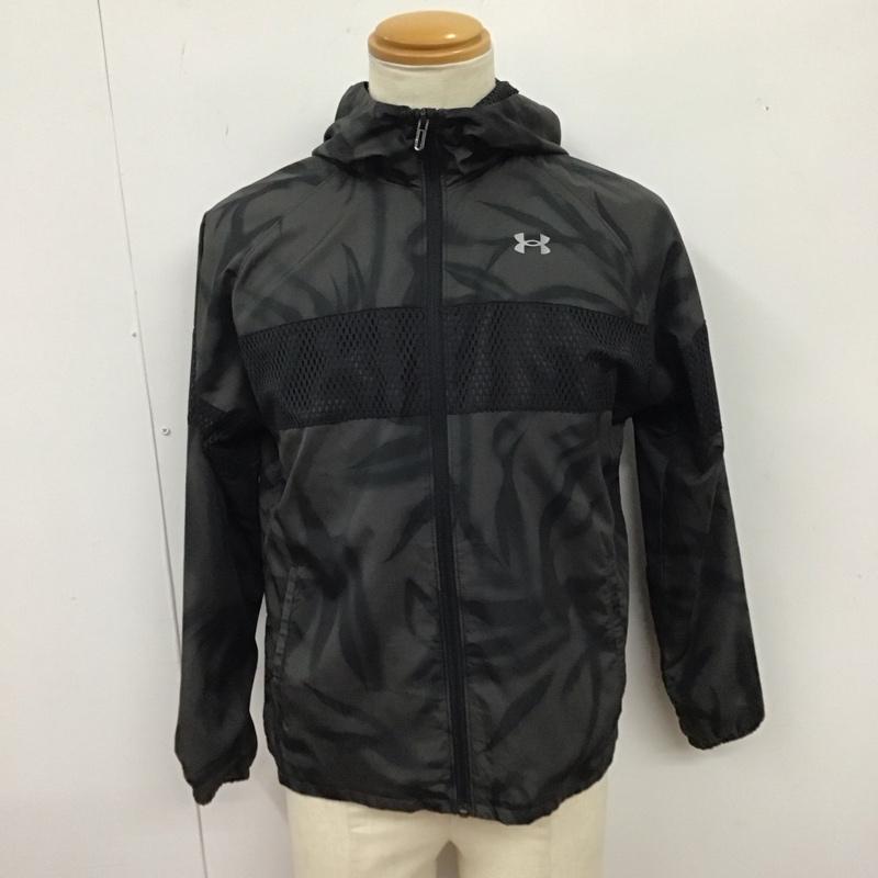 アンダーアーマー UNDER ARMOUR パーカー 長袖 ジップアップパーカー 長袖パーカー フード付きパーカー スポーツウェア M プリント 黒 / ブラック / メンズ USED 古着 中古 10123934