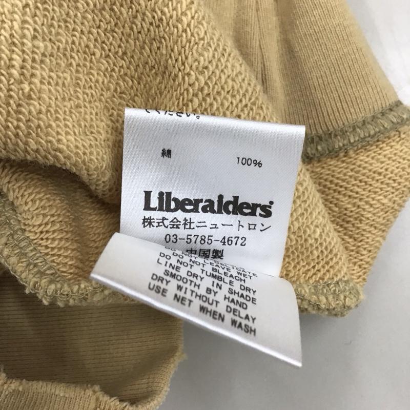 リベレイダース Liberaiders トレーナー 長袖 長袖トレーナー スウェット クルーネック リブスウェットカットソー L ロゴ、文字 ベージュ / ベージュ / メンズ USED 古着 中古 10114374