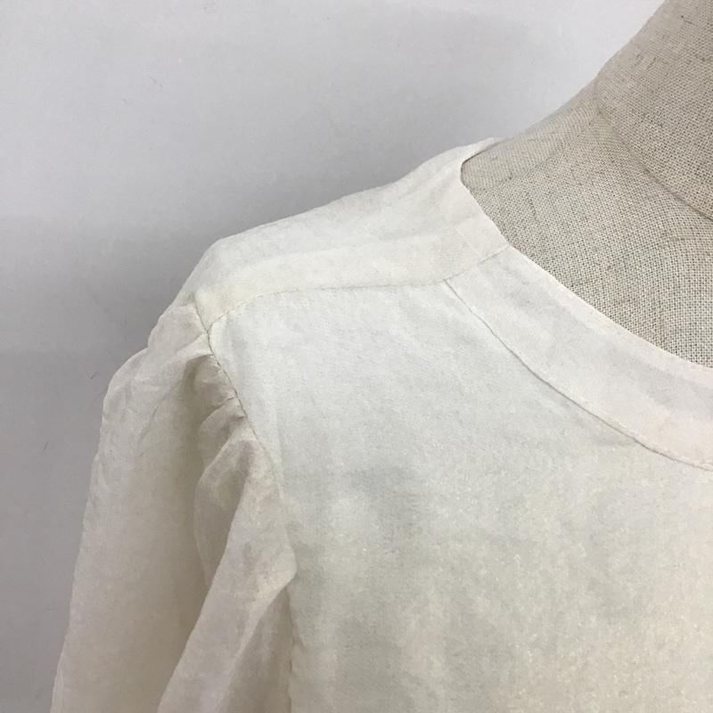 ヘザー Heather シャツ、ブラウス 長袖 長袖シャツ ノーカラーカットソー シフォンシャツカットソー FREE 無地 白 / ホワイト / レディース USED 古着 中古 10105864