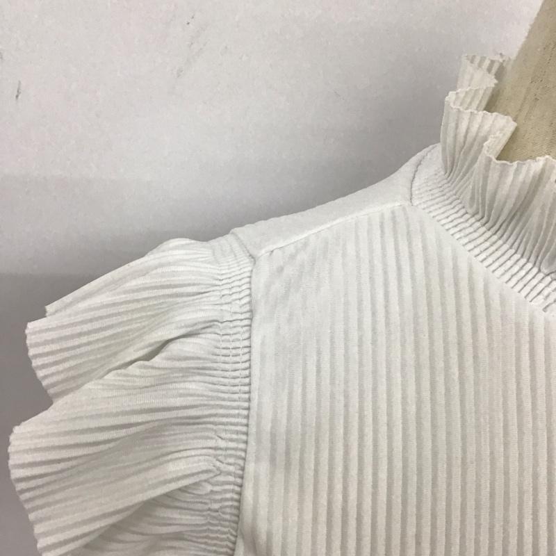 ザラ ZARA カットソー 半袖 ノースリーブカットソー スタンドネック プルオーバー S 無地 白 / ホワイト / レディース USED 古着 中古 10126938