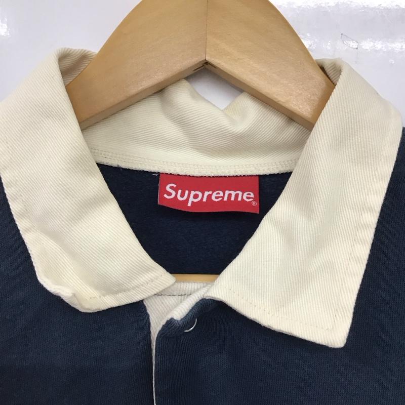 シュプリーム Supreme カットソー 長袖 16AW Rugbysweatshirt 長袖カットソー ポロシャツ L ロゴ、文字 紺 / ネイビー / メンズ USED 古着 中古 10134800