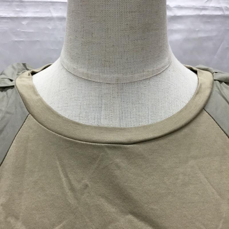 スライ SLY カットソー 半袖 030FSA80-3150 DOCKING PUFF SL TOPS パフスリーブ FREE 無地 灰 / グレー / X ベージュ / ベージュ /  レディース USED 古着 中古 10107447