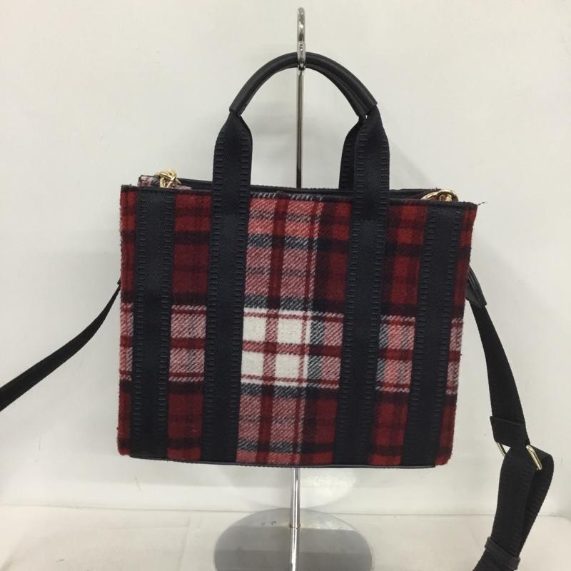 トミーヒルフィガー TOMMY HILFIGER ハンドバッグ ハンドバッグ チェック ショルダー ワンポイント 白 / ホワイト / X 紺 / ネイビー / X えんじ / ワインレッド / レディース USED 古着 中古 10137943