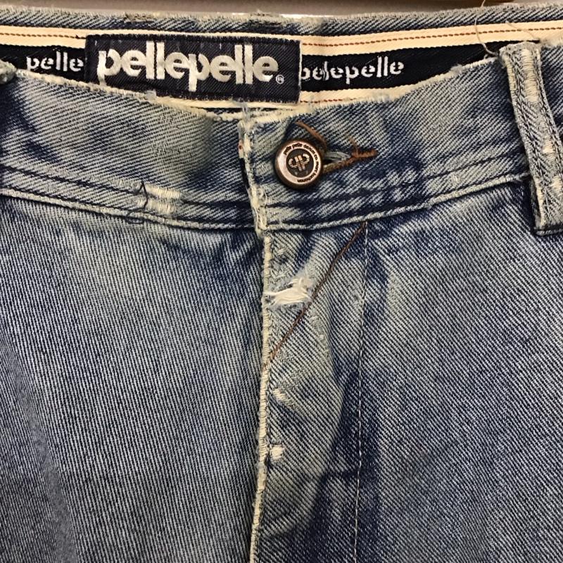 ペレペレ PELLEPELLE パンツ デニム、ジーンズ デニムパンツ ワイドパンツ カジュアルパンツ 36 ロゴ、文字 インディゴ / インディゴ / メンズ USED 古着 中古 10137035