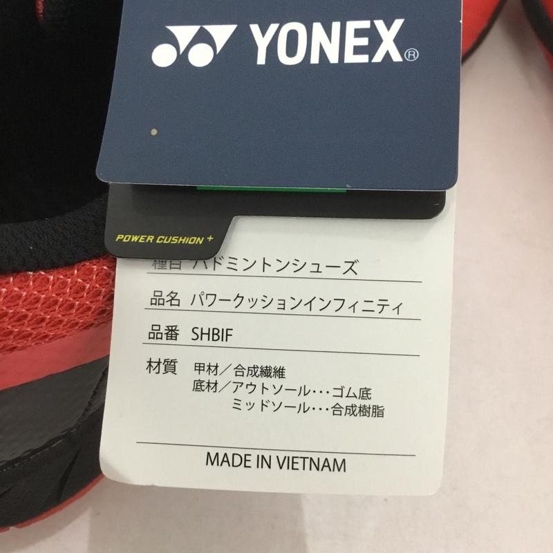 ヨネックス YONEX スニーカー スニーカー SHBIF バドミントンシューズ パワークッションインフィニティ 26cm 26.0cm ロゴ、文字 赤 / レッド / X 黒 / ブラック / メンズ USED 古着 中古 10142466