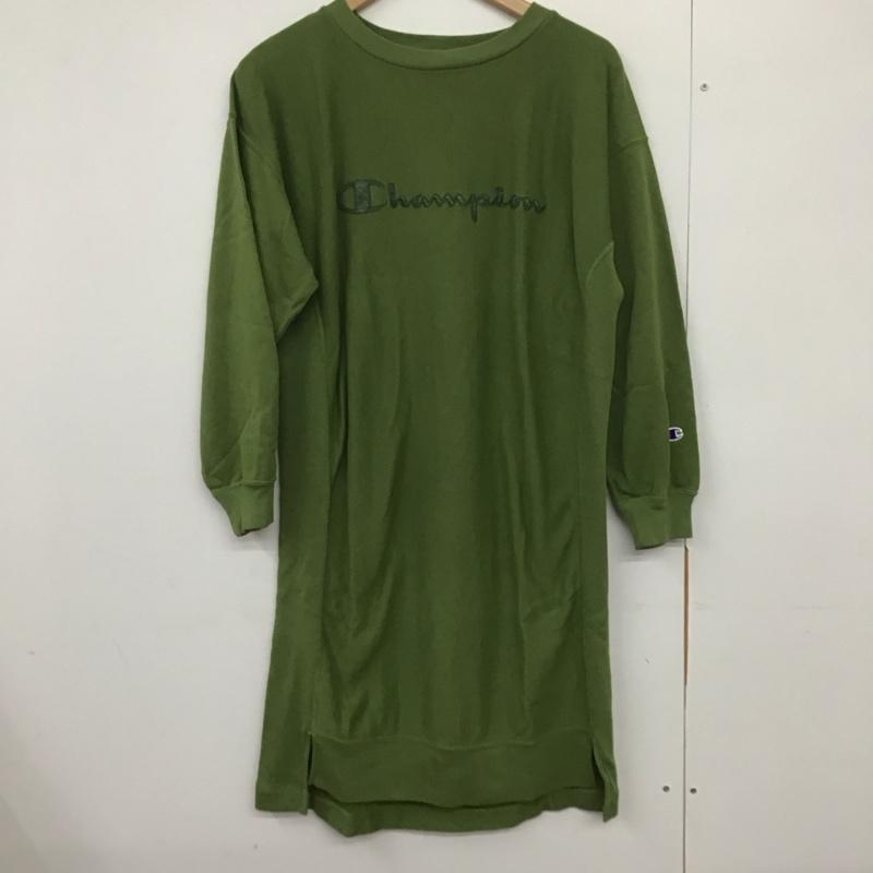 チャンピオン Campion ワンピース ロングスカート CW-S002 スウェットワンピース M 刺繍 カーキ / カーキ /  レディース USED 古着 中古 10133145