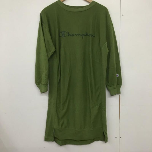 チャンピオン Campion ワンピース ロングスカート CW-S002 スウェットワンピース M 刺繍 カーキ / カーキ /  レディース USED 古着 中古 10133145