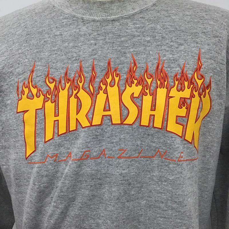 スラッシャー THRASHER トレーナー 長袖 M ロゴ、文字 灰 / グレー / メンズ USED 古着 中古 10106756