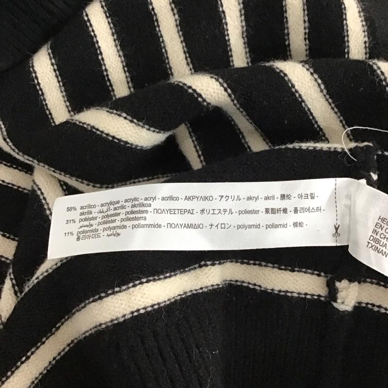 ザラ ZARA ニット、セーター 長袖 9667 125 105 クルーネック M ボーダー柄 黒 / ブラック / X 白 / ホワイト / レディース USED 古着 中古 10121878