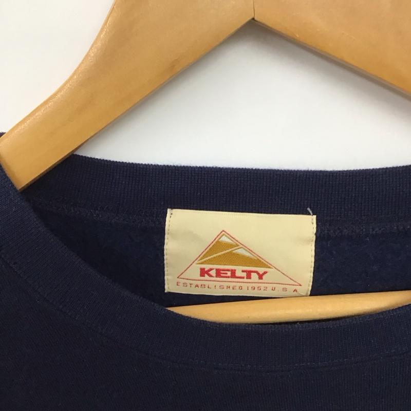 ケルティ KELTY トレーナー 長袖 長袖トレーナー スウェット クルーネック プルオーバー XL ロゴ、文字 紺 / ネイビー / メンズ USED 古着 中古 10137796