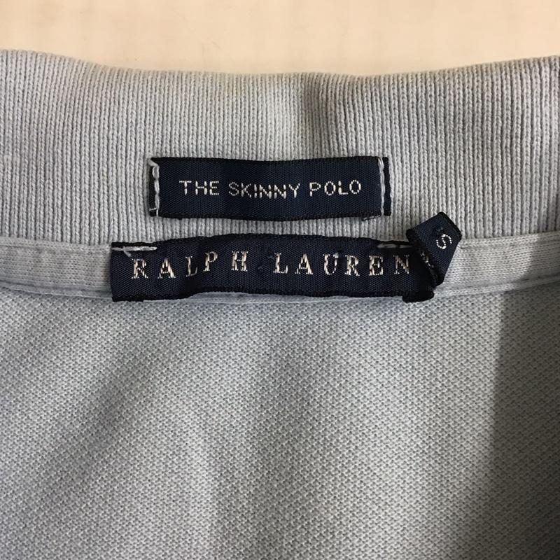 ラルフローレン RALPHLAUREN ポロシャツ 半袖 半袖ポロシャツ カラーシャツ 半袖カットソー S ロゴ、文字 水色 / ライトブルー / レディース USED 古着 中古 10116310