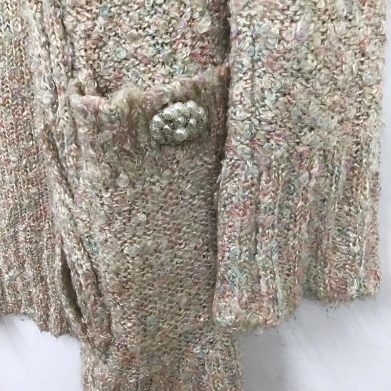 セシルマクビー CECIL McBEE カーディガン 長袖 長袖カーディガン 長袖カットソー ノーカラージャケット 前開カーディガン M 無地 マルチカラー / マルチカラー / レディース USED 古着 中古 10117894