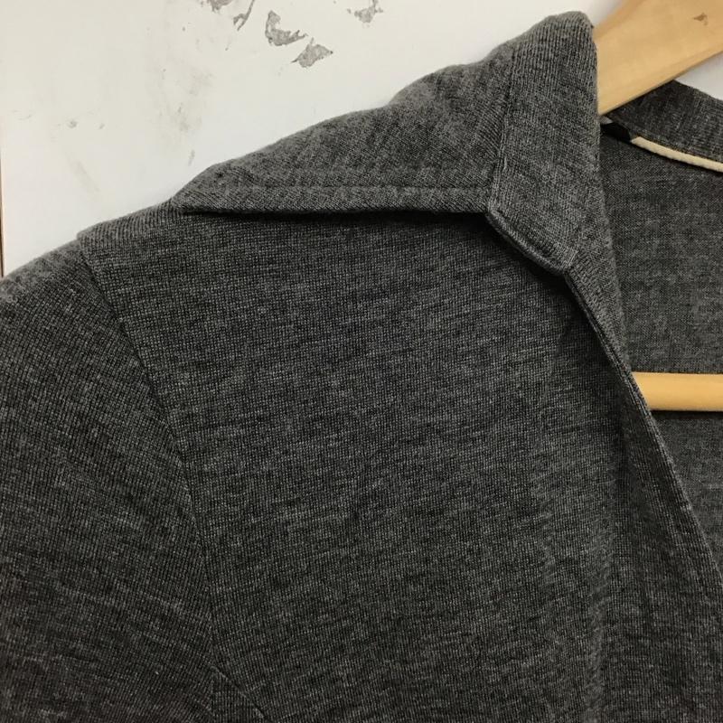 バーバリーロンドン Burberry London カットソー 長袖 FA072-638-06 カシュクール 襟付き 2 ワンポイント 灰 / グレー / レディース USED 古着 中古 10129210