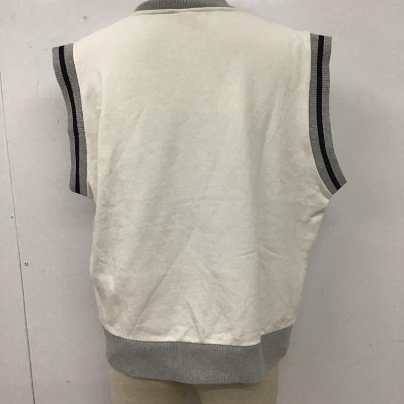 ザラ ZARA ベスト ベスト 7878 303 250 Vネック スウェット L ロゴ、文字 アイボリー / アイボリー / X 灰 / グレー / X 黒 / ブラック / メンズ USED 古着 中古 10109651