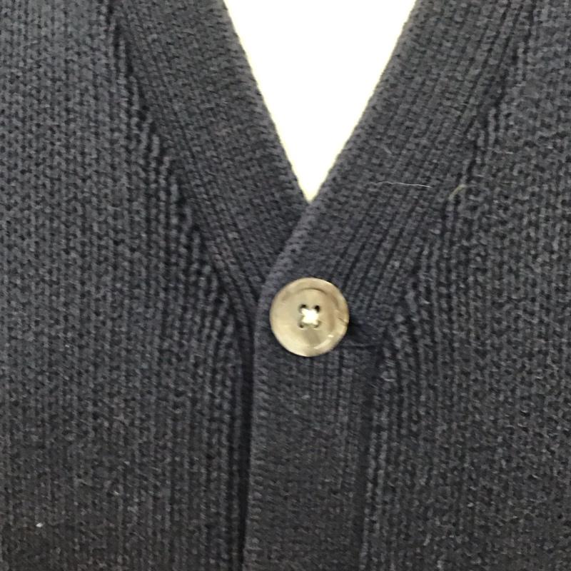 ポロバイラルフローレン Polo by RALPH LAUREN カーディガン 長袖 長袖ニットカーディガン リブニットカーディガン 前ボタン S ロゴ、文字 紺 / ネイビー / メンズ USED 古着 中古 10114978