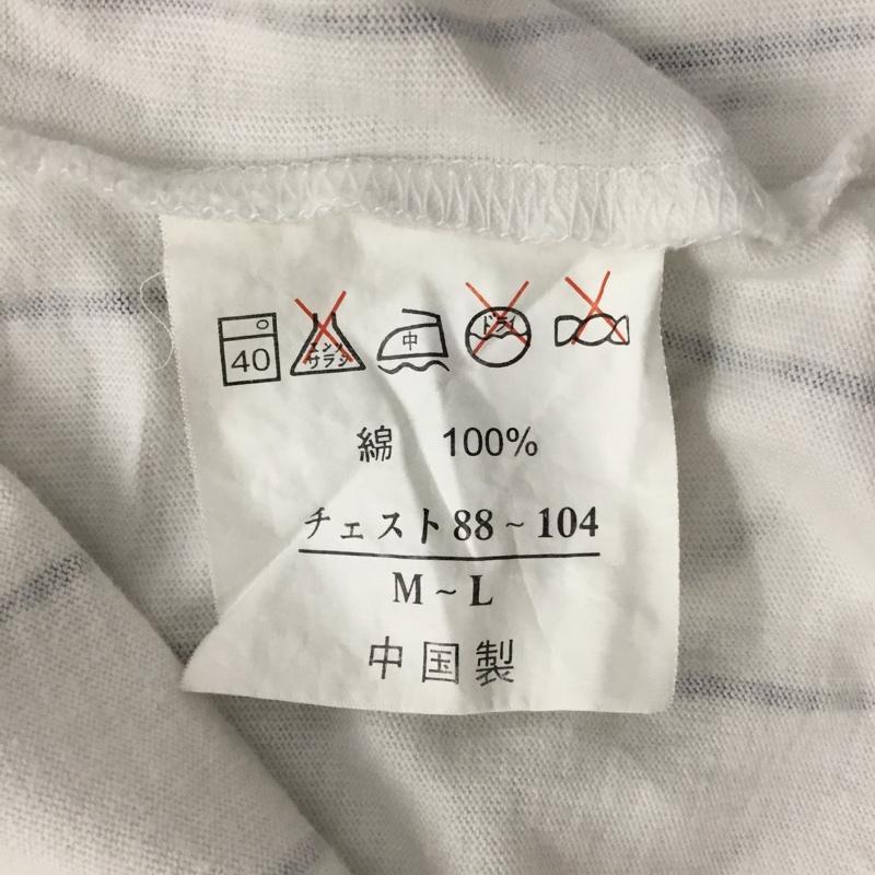 古着 USED シャツ、ブラウス 半袖 半袖シャツ ノーカラーシャツ 半袖カットソー プリントシャツ ストライプ 白 / ホワイト / メンズ USED 古着 中古 10120820