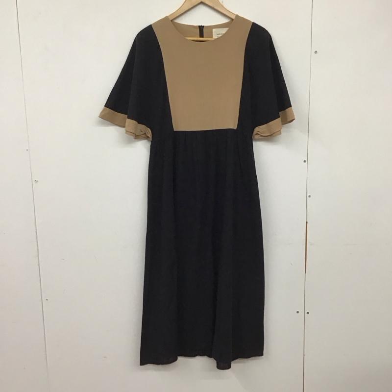 サキシマトウキョー Sakishimatokyo ワンピース ロングスカート 半袖ワンピース ロングワンピース フレアスカート 無地 黒 / ブラック / X 茶 / ブラウン / レディース USED 古着 中古 10134035
