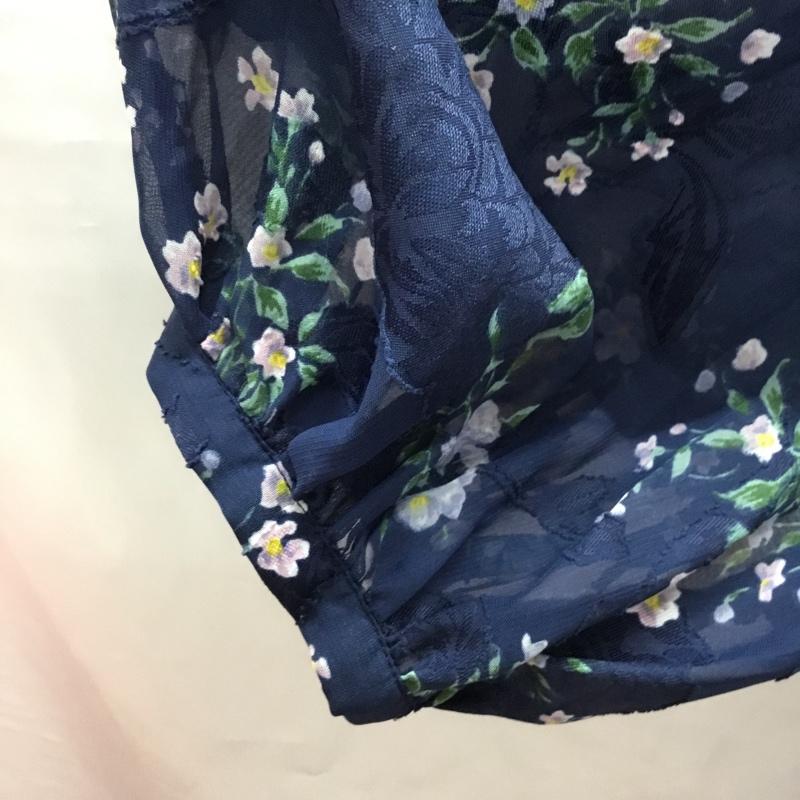 マジェスティックレゴン MAJESTIC LEGON カットソー 半袖 1085032900 オープンショルダーブラウス S 花柄 紺 / ネイビー / レディース USED 古着 中古 10118188