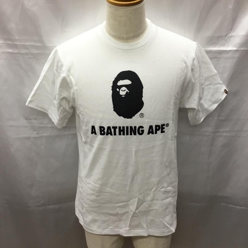 ベイプ BAPE Tシャツ 半袖 半袖カットソー プリントTシャツ クルーネックカットソー M ロゴ、文字 白 / ホワイト /  メンズ USED 古着 中古 10111289