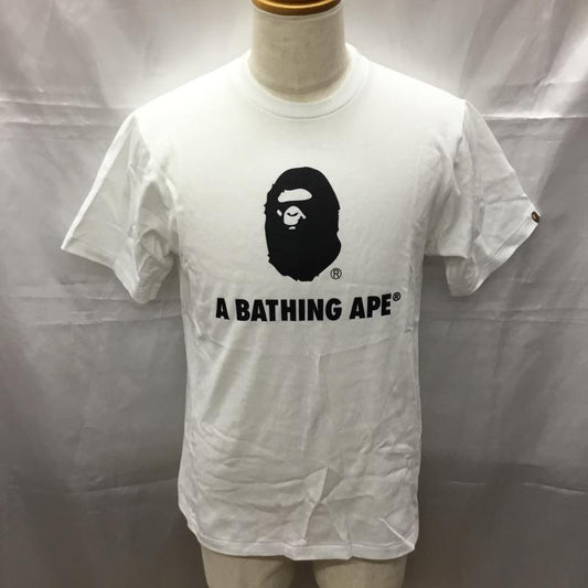 ベイプ BAPE Tシャツ 半袖 半袖カットソー プリントTシャツ クルーネックカットソー M ロゴ、文字 白 / ホワイト /  メンズ USED 古着 中古 10111289