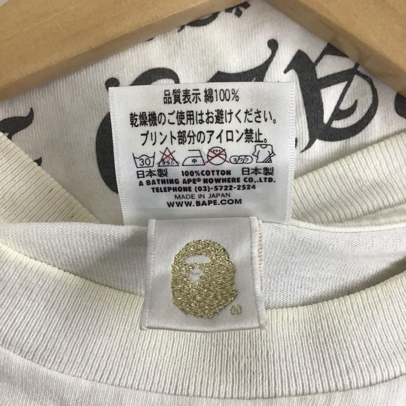 アベイシングエイプ A BATHING APE Tシャツ 半袖 Chrome Hearts クロムハーツ コラボ マイロ ロゴ L プリント 白 / ホワイト / メンズ USED 古着 中古 10133565