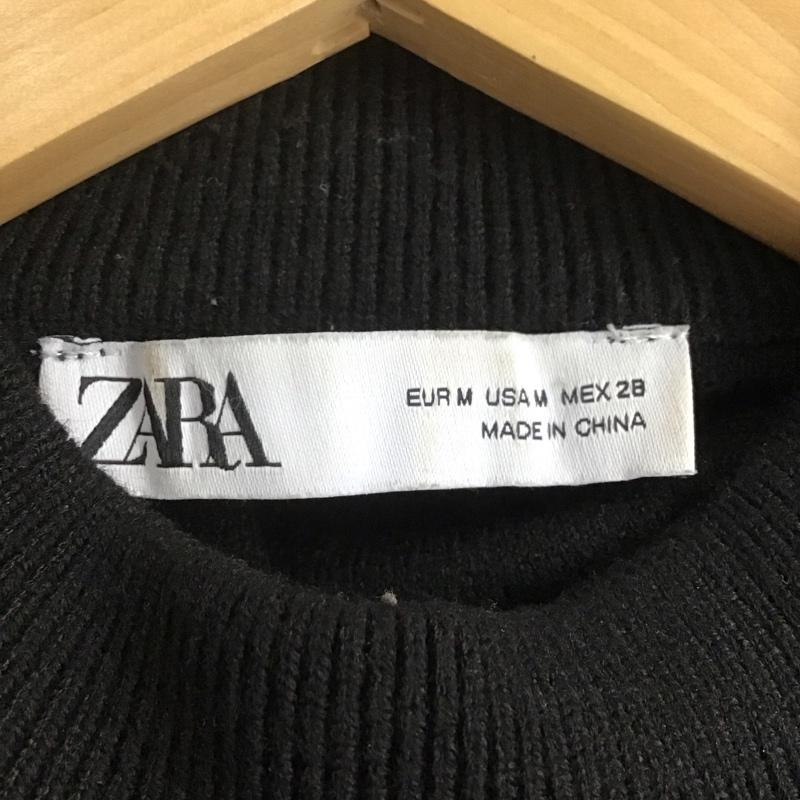 ザラ ZARA ニット、セーター 長袖 6254 128 800 モックネック M 無地 黒 / ブラック / レディース USED 古着 中古 10143850
