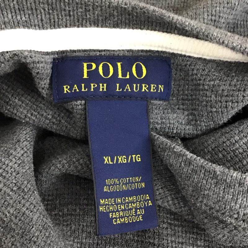 ポロラルフローレン POLO RALPH LAUREN Tシャツ 長袖 コットン クルーネック XL ワンポイント 灰 / グレー / メンズ USED 古着 中古 10114606