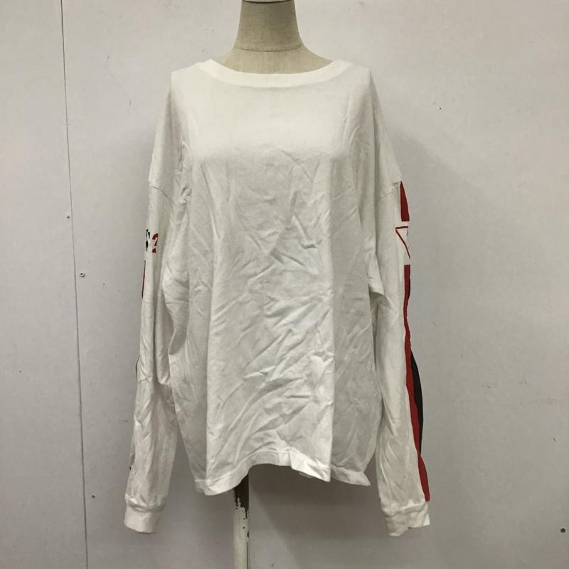 ゲス Guess カットソー 長袖 長袖カットソー クルーネックカットソー ロングスリーブカットソー プリントTシャツ S プリント 白 / ホワイト / レディース USED 古着 中古 10105859