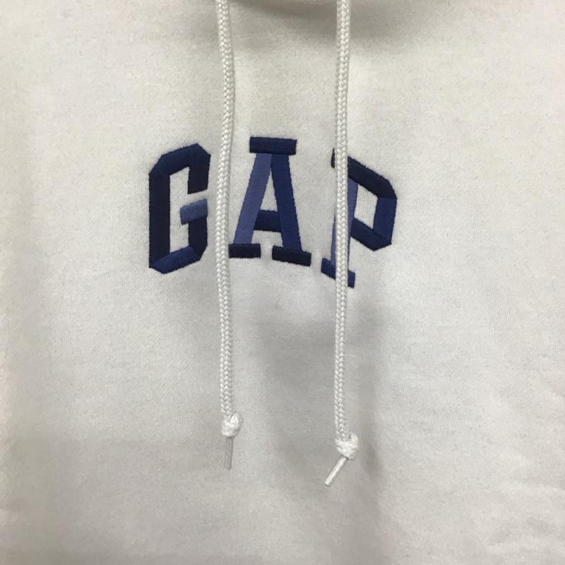 ギャップ GAP パーカー 長袖 フーディ L 無地 白 / ホワイト / メンズ USED 古着 中古 10134876