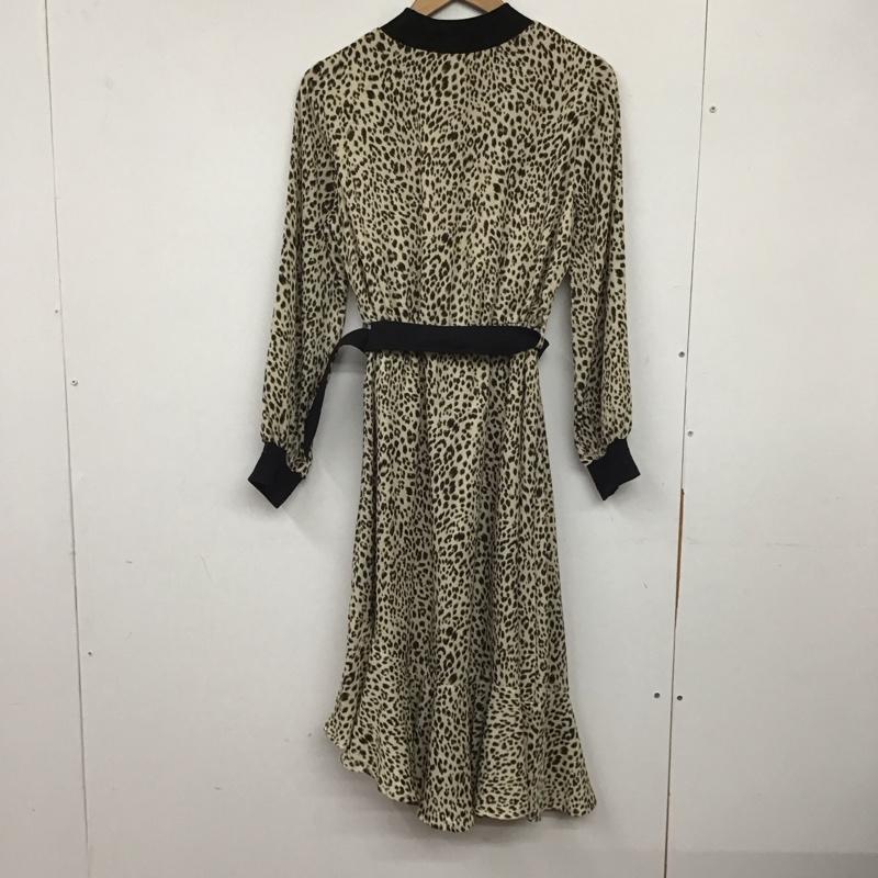 セシルマクビー CECIL McBEE ワンピース ロングスカート 長袖ロングワンピース フレアスカート ウエスト切り替え M ヒョウ柄・レオパード柄 マルチカラー / マルチカラー / レディース USED 古着 中古 10138307