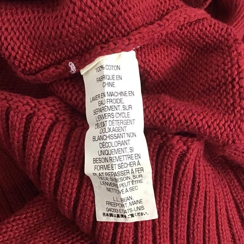 エルエルビーン L.L.Bean ニット、セーター 長袖 長袖ニットカットソー ジップアップニットジャケット アウター S 無地 えんじ / ワインレッド / メンズ USED 古着 中古 10111134
