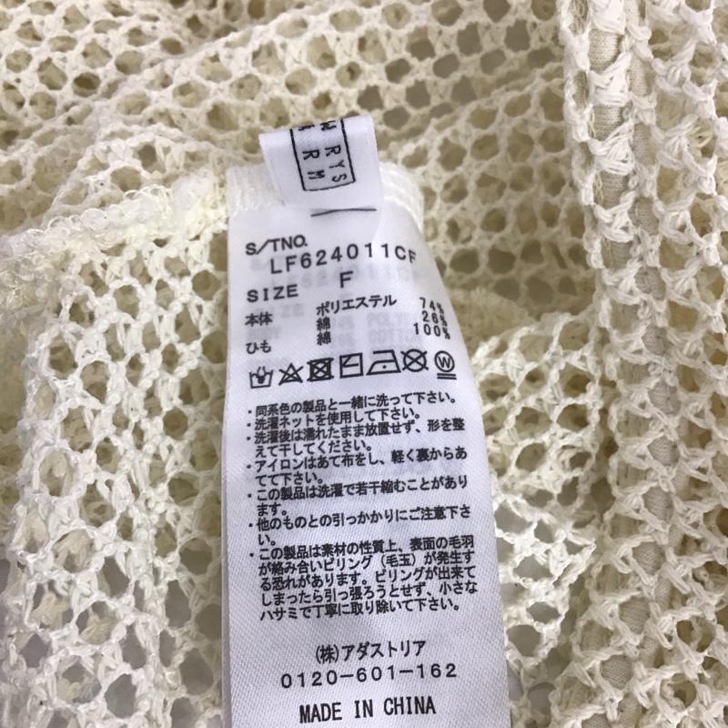 ローリーズファーム LOWRYS FARM シャツ、ブラウス 長袖 lf624011cf メッシュリボンブラウス カーディガン FREE 無地 白 / ホワイト / レディース USED 古着 中古 10137648