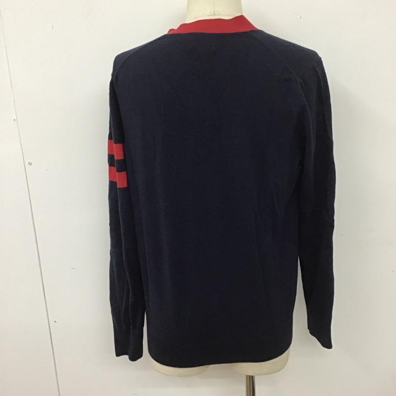 ブルックスブラザーズ BROOKS BROTHERS カーディガン 長袖 Vネック カシミヤ混 M 無地 紺 / ネイビー / X 赤 / レッド / メンズ USED 古着 中古 10111243