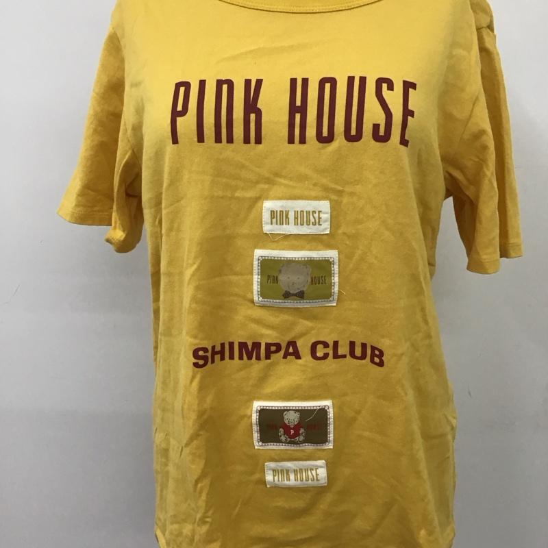 ピンクハウス PINK HOUSE Tシャツ 半袖 半袖カットソー プリントTシャツ クルーネックカットソー L プリント 黄 / イエロー / レディース USED 古着 中古 10117314