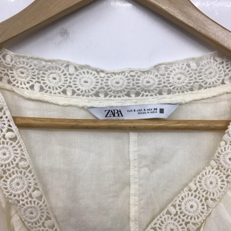 ザラ ZARA カットソー 長袖 S 無地 オフホワイト / オフホワイト / レディース USED 古着 中古 10129394