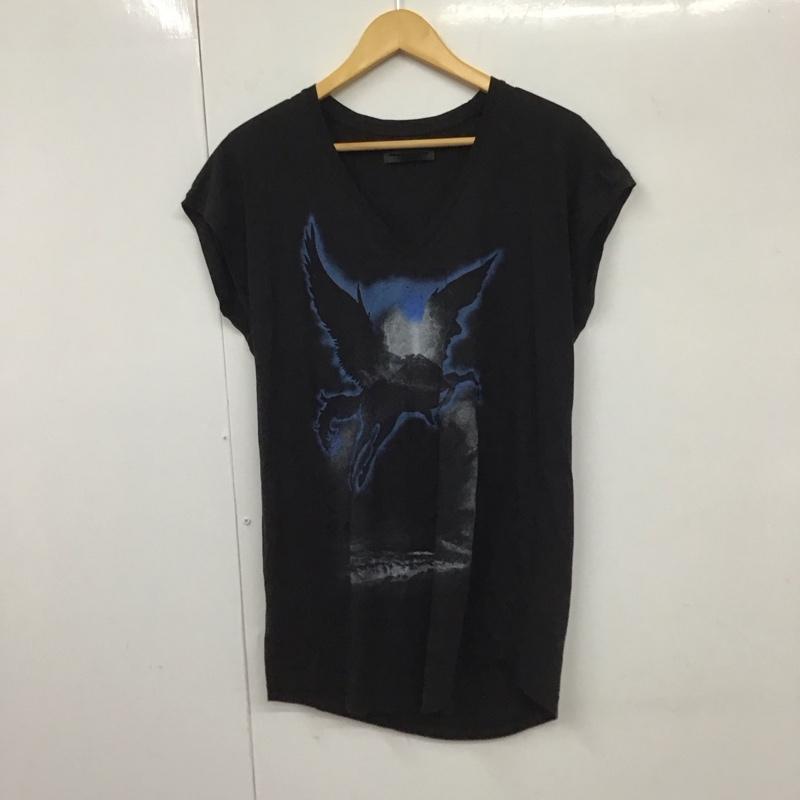 ディーゼル DIESEL Tシャツ 半袖 Vネック XS プリント 黒 / ブラック / レディース USED 古着 中古 10130597