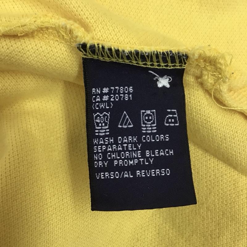 トミーヒルフィガー TOMMY HILFIGER ポロシャツ 半袖 半袖ポロシャツ カラーシャツ 半袖カットソー XL ロゴ、文字 黄 / イエロー /  メンズ USED 古着 中古 10113223