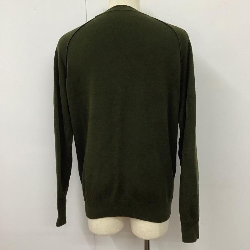 アイテムズ アーバンリサーチ ITEMS URBAN RESEARCH ニット、セーター 長袖 WH76-12Y001 クルーネック 40 無地 カーキ / カーキ / メンズ USED 古着 中古 10118105