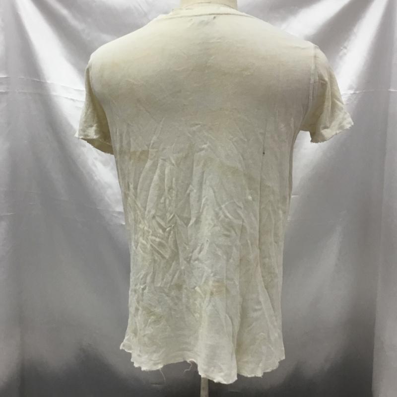 ドクターコレクターズ Dr,collectors Tシャツ 半袖 半袖カットソー Tシャツ クルーネックカットソー ダメージ加工 M ワンポイント 白 / ホワイト / メンズ USED 古着 中古 10105797