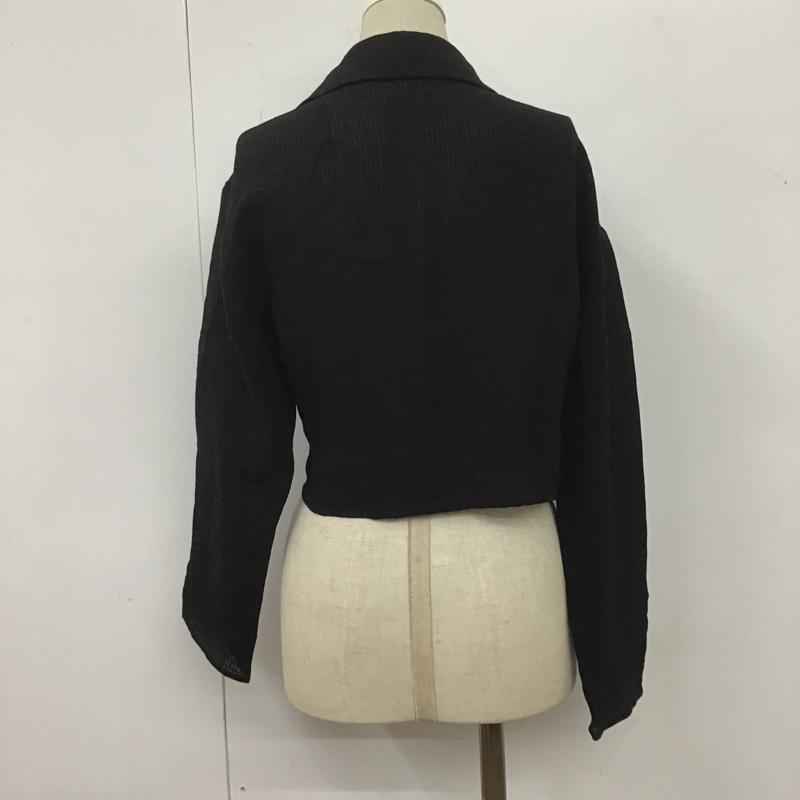 ザラ ZARA カットソー 長袖 2180 050 800 ショート丈 ボレロ M 無地 黒 / ブラック /  レディース USED 古着 中古 10107154