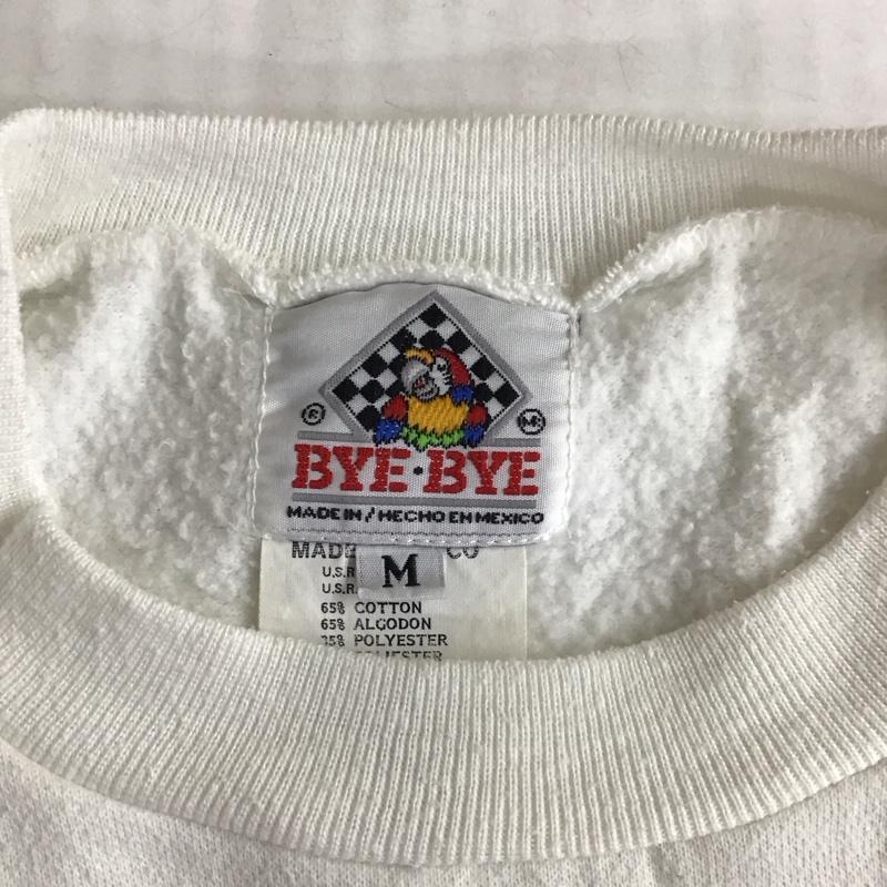 バイバイ BYE-BYE トレーナー 長袖 M ロゴ、文字 白 / ホワイト /  メンズ USED 古着 中古 10116827
