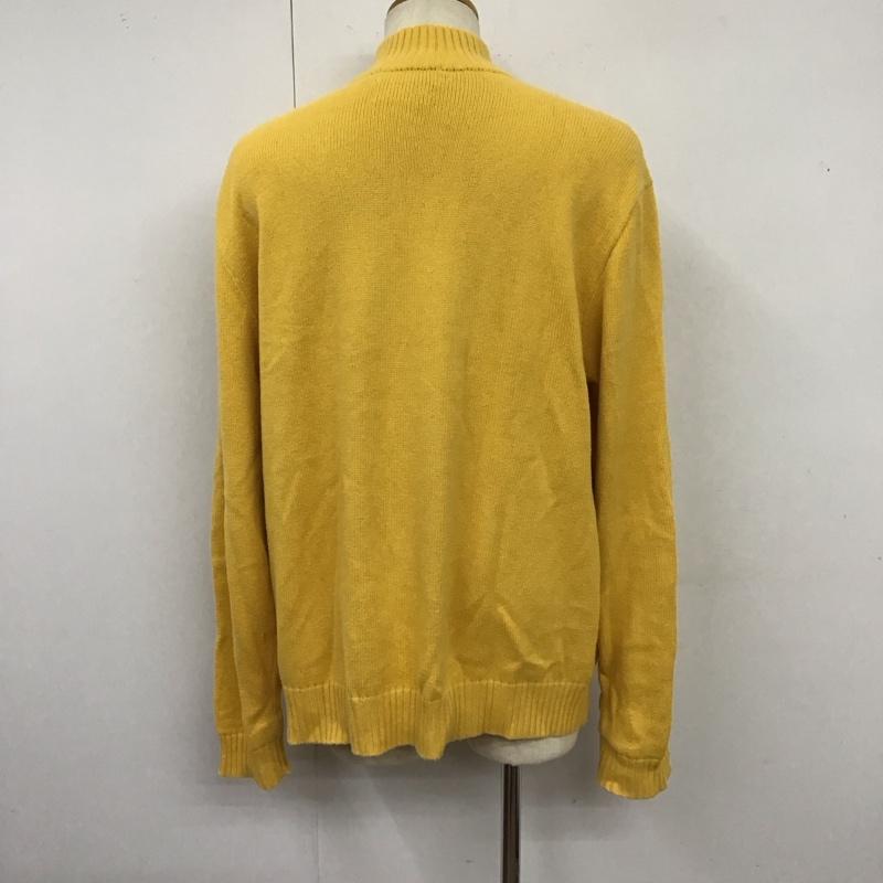 ポロバイラルフローレン Polo by RALPH LAUREN ニット、セーター 長袖 長袖ニットカットソー ニット セーター ジップアップネックニット XL ロゴ、文字 黄 / イエロー / メンズ USED 古着 中古 10122151