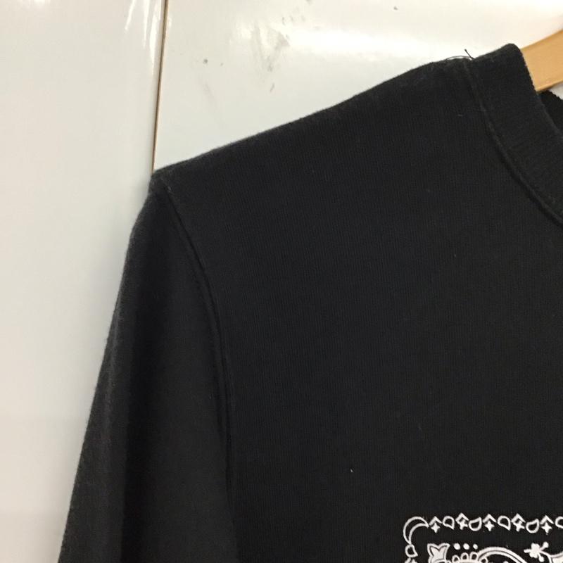 ワンウェイ one way チュニック 長袖 スウェット M プリント 黒 / ブラック / レディース USED 古着 中古 10120187