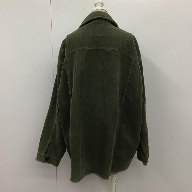 ザラ ZARA ジャケット、上着 ジャケット、ブレザー 8372 227 505 コーデュロイ シャツジャケット L 無地 カーキ / カーキ / レディース USED 古着 中古 10107519