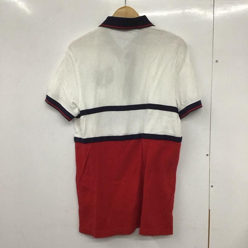 トミーヒルフィガー TOMMY HILFIGER ポロシャツ 半袖 半袖ポロシャツ 半袖カットソー カラーシャツ M ロゴ、文字 白 / ホワイト / X 赤 / レッド / X 紺 / ネイビー / メンズ USED 古着 中古 10132365